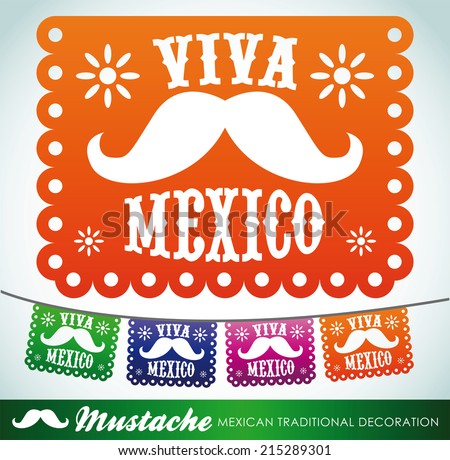 Viva Mexico mexican mustache holiday vector decoration Viva Mexico mexican mustache holiday vector decoration