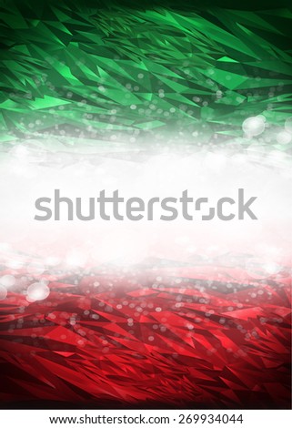 Red and green background ready for your text, Modern Mexico - Italy background - flag colors