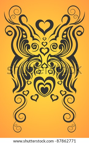 Abstract Butterfly And Heart Tribal Tattoo Stock Vector 87862771 Abstract Butterfly And Heart Tribal Tattoo Stock Vector 87862771