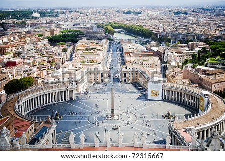 St. Peter\'s Square from Rome in Vatican State