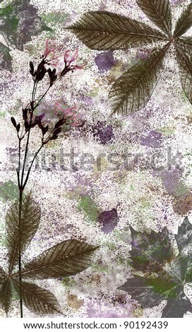 spring happy background with flower and leaf