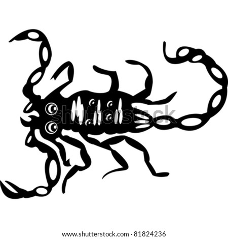 stock vector Stylized tattoo scorpion in black and white