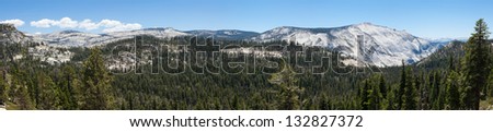 Panoramic view  of Yosemite national park in California - USA
