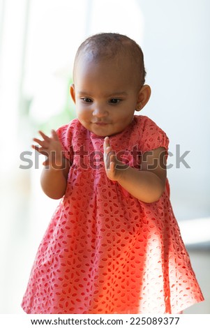 Portrait of little African American little girl smiling - Black people