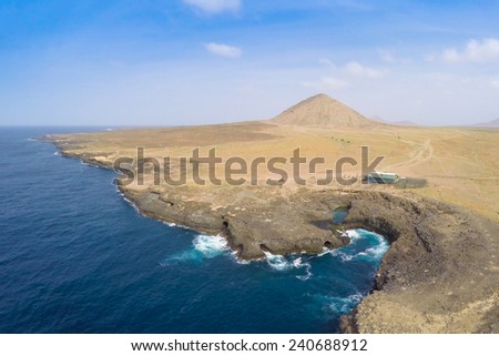 Aerial view of Buracona  in sal Island Cape Verde - Cabo Verde