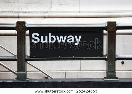 Subway entrance in manhattan - New York - USA