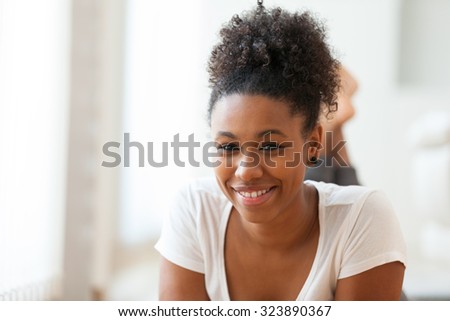 Beautiful African American woman portrait  - Black people