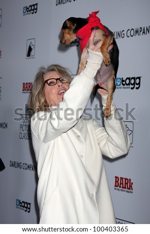 LOS ANGELES - APR 17:  Diane Keaton and Rescue dogs up for adoption arrives at the 