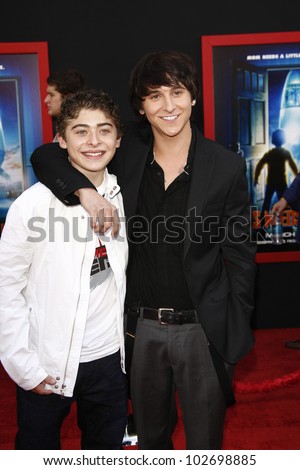 LOS ANGELES - MARCH 6: Ryan Ochoa, Mitchel Musso at the World Premiere of \'Mars Needs Moms\' held at the El Capitan Theater in Los Angeles, California on March 6, 2011