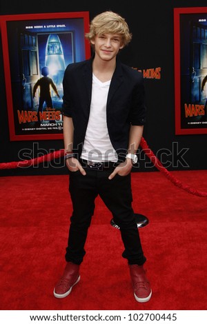 LOS ANGELES - MARCH 6: Cody Simpson at the World Premiere of \'Mars Needs Moms\' held at the El Capitan Theater in Los Angeles, California on March 6, 2011