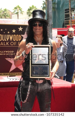 LOS ANGELES - JUL 10: Slash at a ceremony where Slash is honored with the 2,473rd Star on the Hollywood Walk of Fame on July 10, 2012 in Los Angeles, California