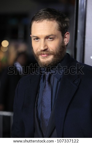 LOS ANGELES - FEB 8: Tom Hardy at the premiere of Twentieth Century Fox\'s \'This Means War\' held at Grauman\'s Chinese Theater on February 8, 2012 in Los Angeles, California