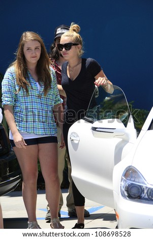 WEST HOLLYWOOD - JUL 16: Miley Cyrus leaving a Pilates studio on July 16, 2012 in West Hollywood, California