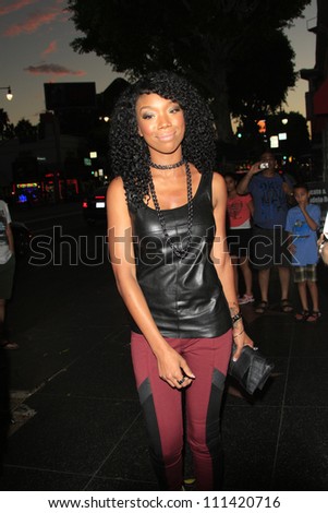 LOS ANGELES - AUG 28: Brandy Norwood at the premiere of GoDigital\'s \'You, Me & The Circus\' at SupperClub in Hollywood on August 28, 2012 in Los Angeles, California