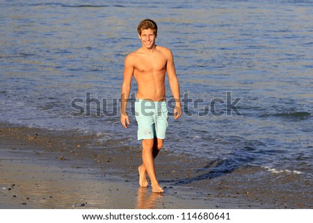 MALIBU - OCT 4: Thomas Kasp who recently finished shooting \'Space Warriors\' and is known for his role on \'Modern Family\' is seen during a magazine shoot on the beach on October 4, 2012 in Malibu, CA