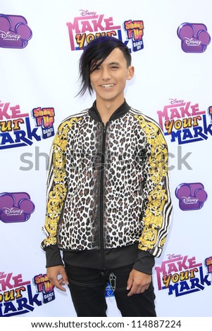LOS ANGELES - OCT 6: Cole Plante at the \'Make Your Mark: Shake It Up Dance Off 2012\' at LA Center Studios on October 6, 2012 in Los Angeles, California