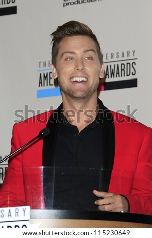LOS ANGELES - OCT 9: Lance Bass at the 40th Anniversary American Music Awards nominations press conference at the JW Marriott Los Angeles at L.A. LIVE on October 9, 2012 in Los Angeles, California