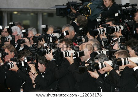 CANNES, France - May 15: News photographers during the Cannes Film Festival on May 15, 2009 in Cannes, France