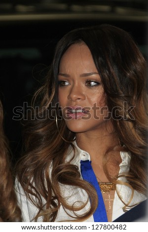 WEST HOLLYWOOD, CA - FEB 9: Rihanna is seen out for lunch before the Grammy awards on February 9, 2013 in West Hollywood, California