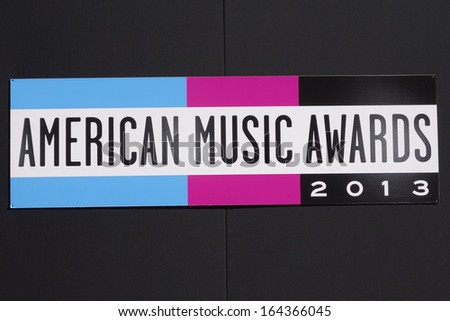 LOS ANGELES - NOV 24: 2013 American Music Awards, sign at the 2013 American Music Awards at Nokia Theater L.A. Live on November 24, 2013 in Los Angeles, California