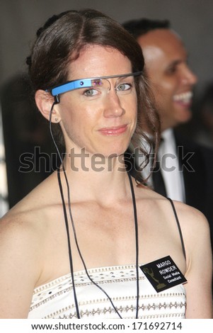 Los Angeles - Sep 22: Margo Rowder Wears Google Glass In The Press Room During The 65th Annual Primetime Emmy Awards Held At Nokia Theater L.A. Live On September 22, 2013 In Los Angeles, California