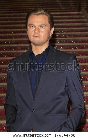 LOS ANGELES - FEB 13: Leonardo DiCaprio, wax figure at the unveiling of a new Sandra Bullock wax figure by Madame Tussauds at Hollywood & Highland on February 13, 2014 in Los Angeles, CA.