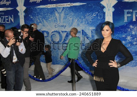 LOS ANGELES - NOV 19: Demi Lovato at the premiere of Walt Disney Animation Studios' 'Frozen' at the El Capitan Theater on November 19, 2013 in Los Angeles, CA