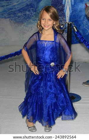 LOS ANGELES - NOV 19: Livvy Stubenrauch at the premiere of Walt Disney Animation Studios\' \'Frozen\' at the El Capitan Theater on November 19, 2013 in Los Angeles, CA