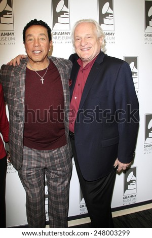 LOS ANGELES - JAN 28: Smokey Robinson, Paul Brownstein at the 30th Anniversary of \'We Are The World\' at The GRAMMY Museum on January 28, 2015 in Los Angeles, California