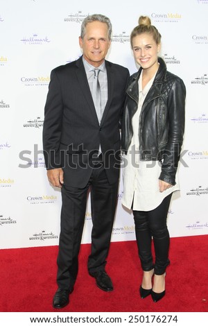 LOS ANGELES - JAN 8: Gregory Harrison, daughter at the TCA Winter 2015 Event For Hallmark Channel and Hallmark Movies & Mysteries at Tournament House on January 8, 2015 in Pasadena, CA