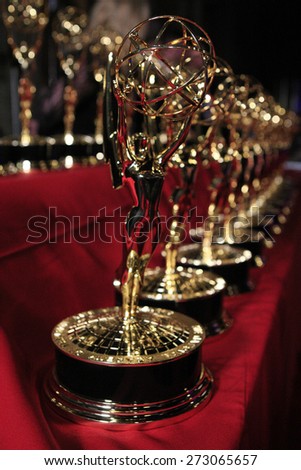 BURBANK - APR 26: Emmy Statues at the 42nd Daytime Emmy Awards Gala at Warner Bros. Studio on April 26, 2015 in Burbank, California