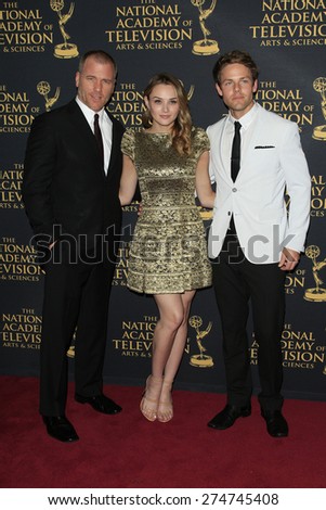 LOS ANGELES - APR 24: Sean Carrigan, Hunter King, Lachlan Buchanan at The 42nd Daytime Creative Arts Emmy Awards Gala at the Universal Hilton Hotel on April 24, 2015 in Los Angeles, California