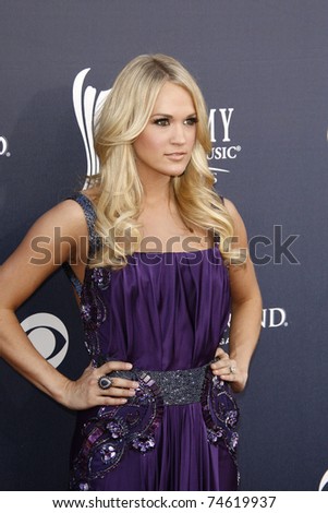 LAS VEGAS - APR 03:  Carrie Underwood arrives for the 46th Academy of Country Music Awards at the MGM Grand Hotel and Casino in Las Vegas, Nevada on April 3, 2011.