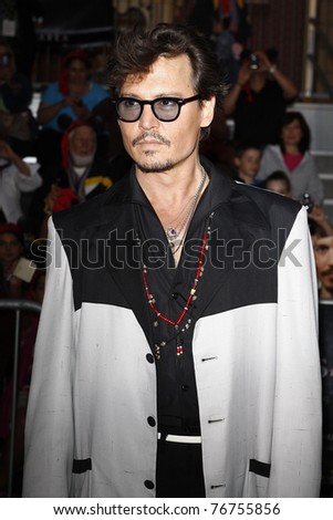 ANAHEIM - MAY 7: Johnny Depp at the world premiere of \'Pirates of the Caribbean: On Stranger Tides\' held at Disneyland in Anaheim, CA on May 7, 2011.