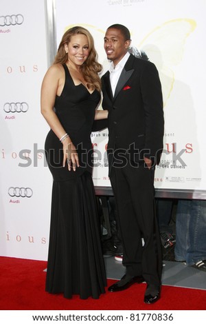 LOS ANGELES - NOV 1: Mariah Carey and Nick Cannon at the screening of \'Precious: Based On The Novel \'PUSH\' By Sapphire\' during AFI FEST 2009 in Los Angeles, California on November 1, 2009