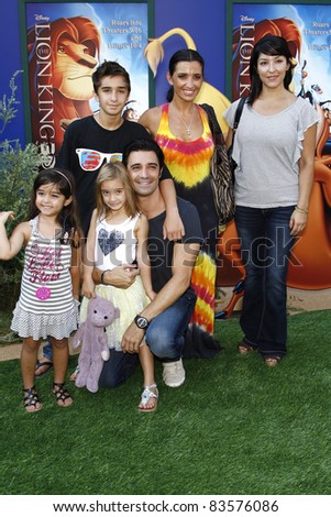 LOS ANGELES - AUG 27: Gilles Marini; family at the premiere of Walt Disney Studios\' \'The Lion King 3D\' on August 27, 2011 in Los Angeles, California