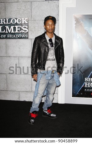 LOS ANGELES - DEC 6: Pharrell Williams at the premiere of Warner Bros. Pictures' 'Sherlock Holmes: A Game Of Shadows' at the Regency Village Theater on December 6, 2011 in Los Angeles, California