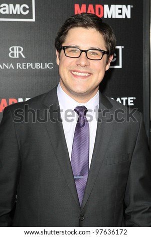 LOS ANGELES, CA - MAR 14: Rich Sommer arrives at AMC\'s special screening of \'Mad Men\' season 5 held at ArcLight Cinemas Cinerama Dome on March 14, 2012 in Los Angeles, California