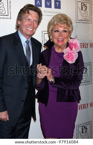 LOS ANGELES - MAR 18:  Nigel Lythgoe; Mitzi Gaynor arrives at the Professional Dancer\'s Society Gypsy Awards at the Beverly Hilton Hotel on March 18, 2012 in Los Angeles, CA
