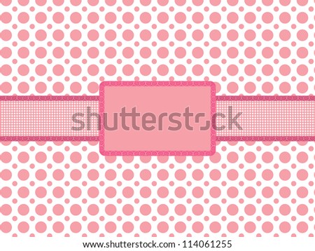 pink polka dot background with vintage holiday frame
