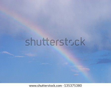 rainbow in a cloudy sky
