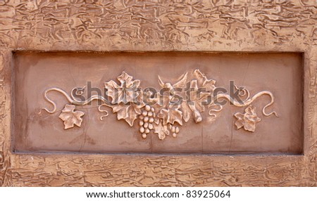 decoration of wall: bas-relief of vine