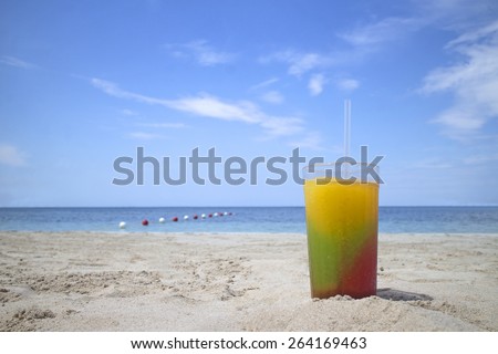 tropical drink on a tropical beach