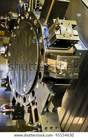Precision Engineering Metal Milling Machine showing cutting blades