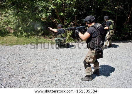 special police unit in training, school
