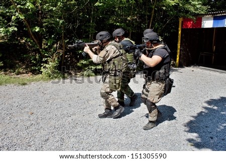 special police unit in training, school