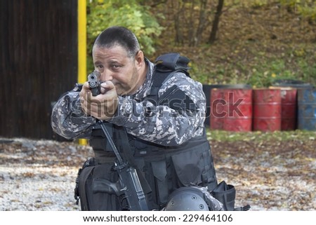 Special anti-terrorist squad, coached at the shooting range