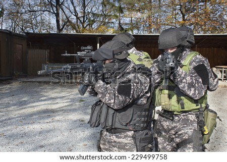 special anti-terrorist squad, coached at the shooting range