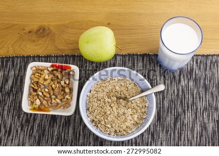 Homework diet breakfast, oatmeal with nuts and milk diet weight loss