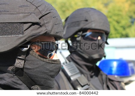 two masked police special unit
